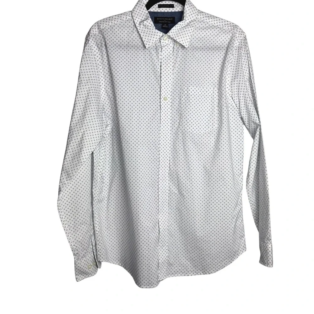 Banana Republic Mens Standard Fit Stretch‎ Soft Wash Button Down Shirt Medium